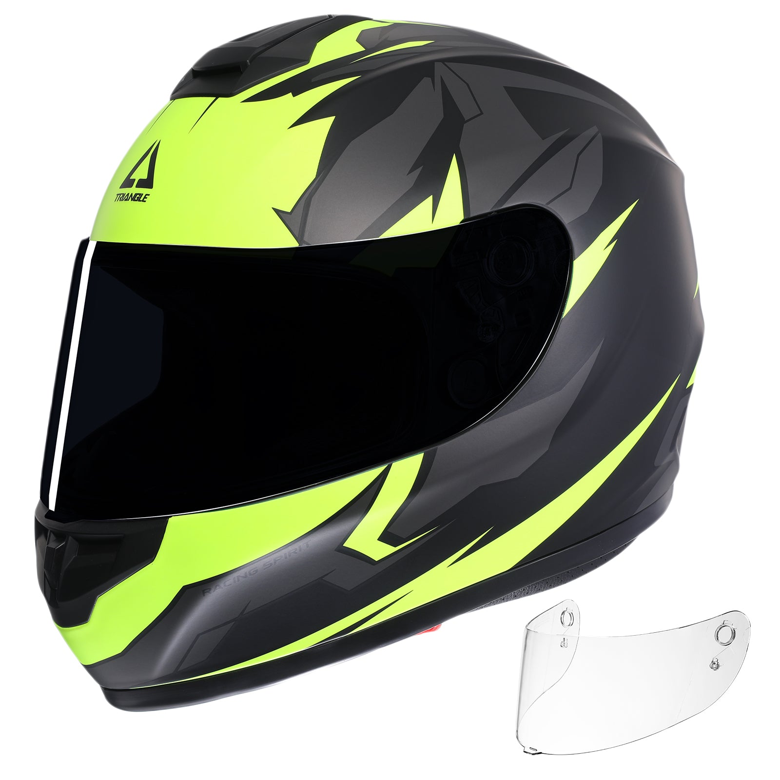 TRIANGLE Motorcycle Helmets Full Face Helmet for Adult Men Women with Tinted and Clear Visor DOT Approved