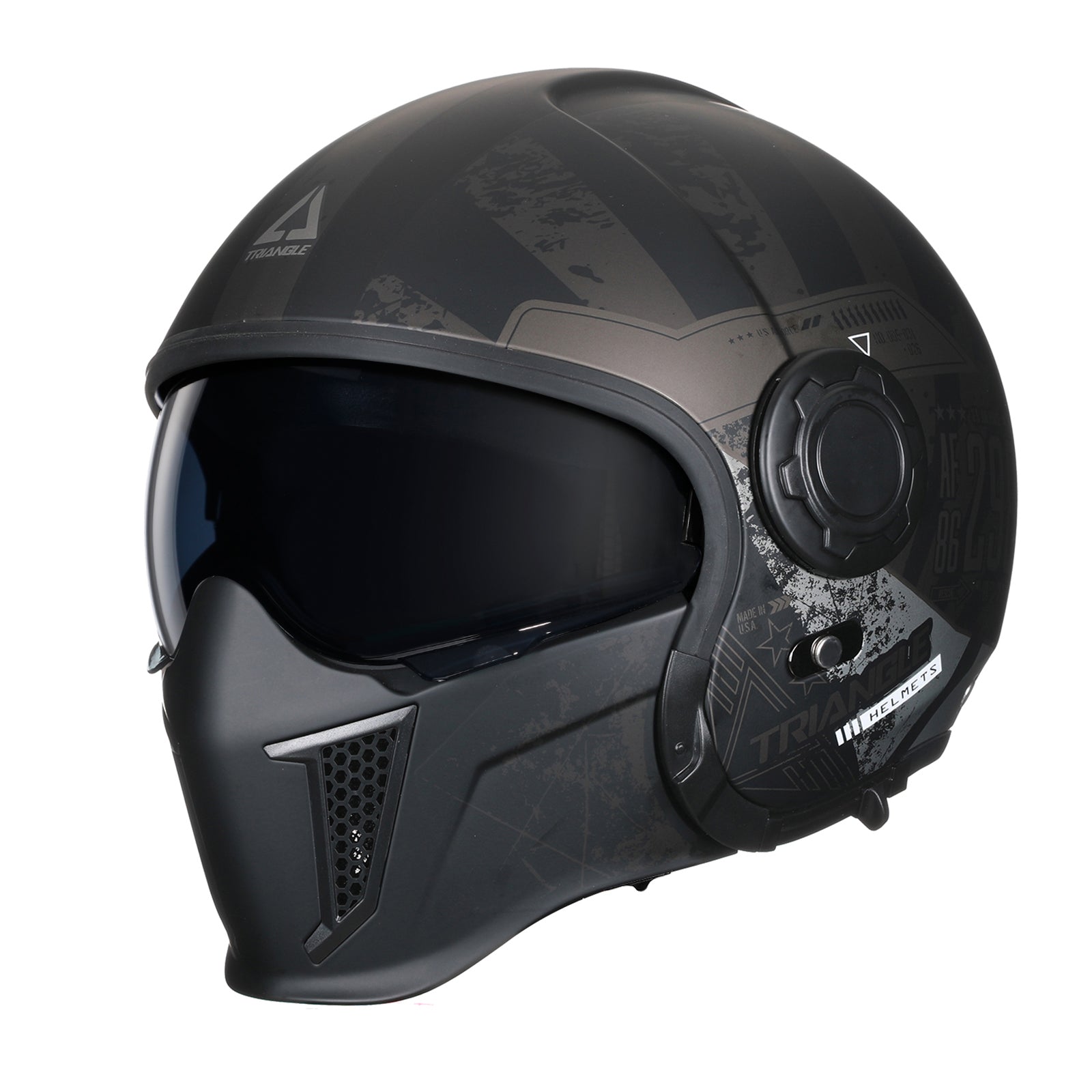 TRIANGLE Open Face Motorcycle Helmet 3/4 Half for Men