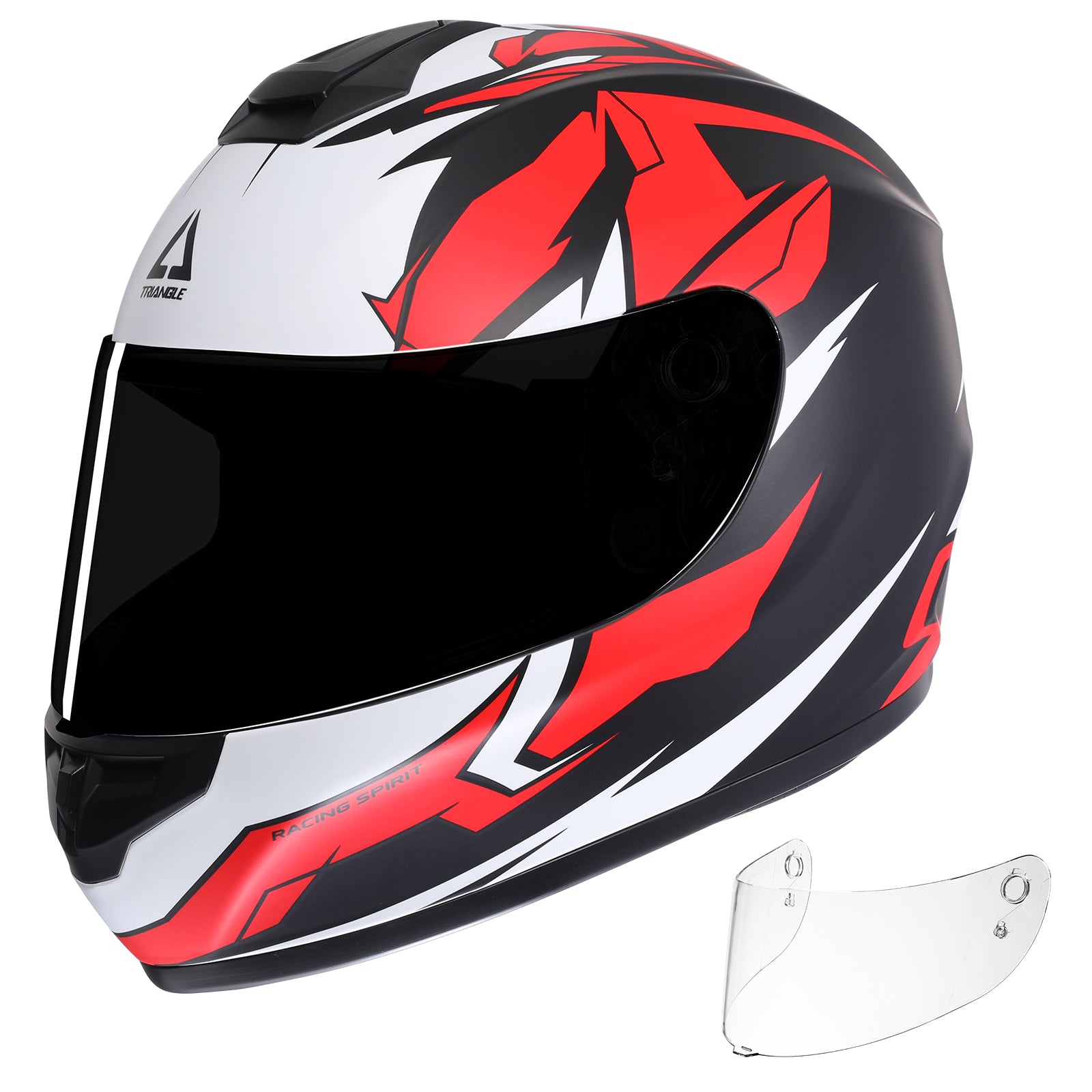 TRIANGLE Motorcycle Helmets Full Face Helmet for Adult Men Women with Tinted and Clear Visor DOT Approved