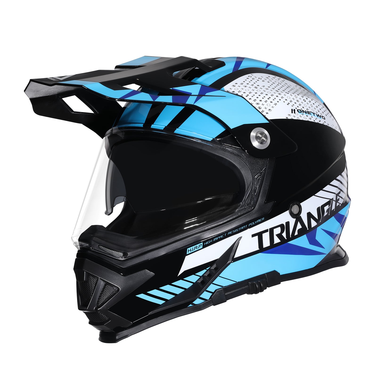 TRIANGLE Dual Sports Motorcycle Helmet Dirt Bike ATV Motocross Helmets with Tinted sunshield for Adult DOT Approved