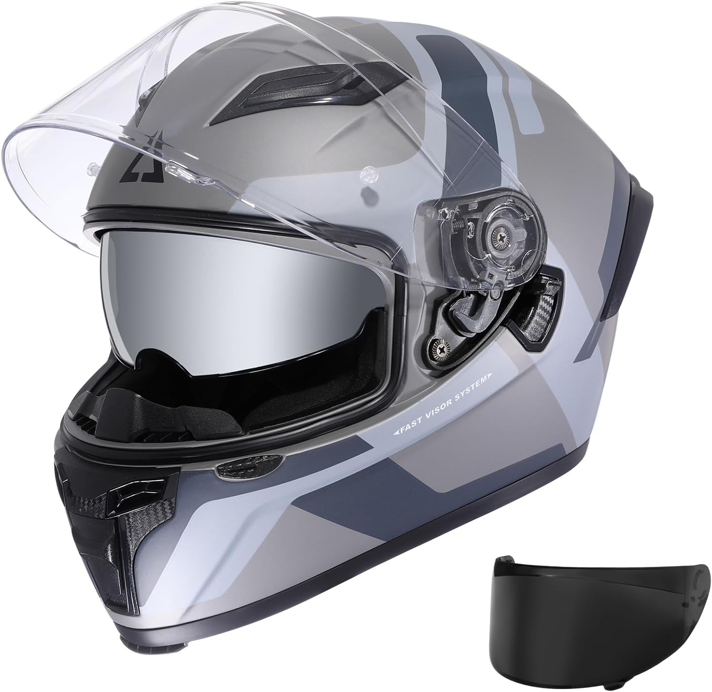 TRIANGLE Full Face Motorcycle Helmet Dual Visor Street Bike for Adult DOT Approved