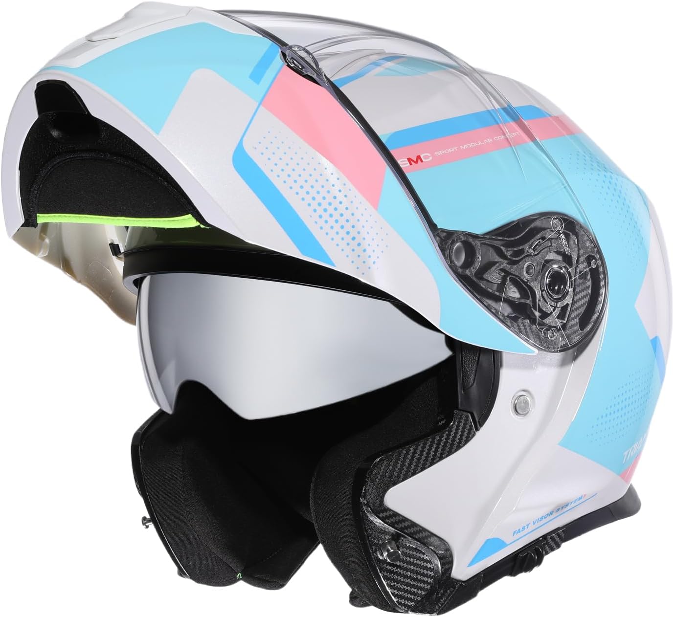 TRIANGLE Flip up Motorcycle Modular Helmet Dual Visor Full Face Helmet for Adult Men and Women DOT Approved